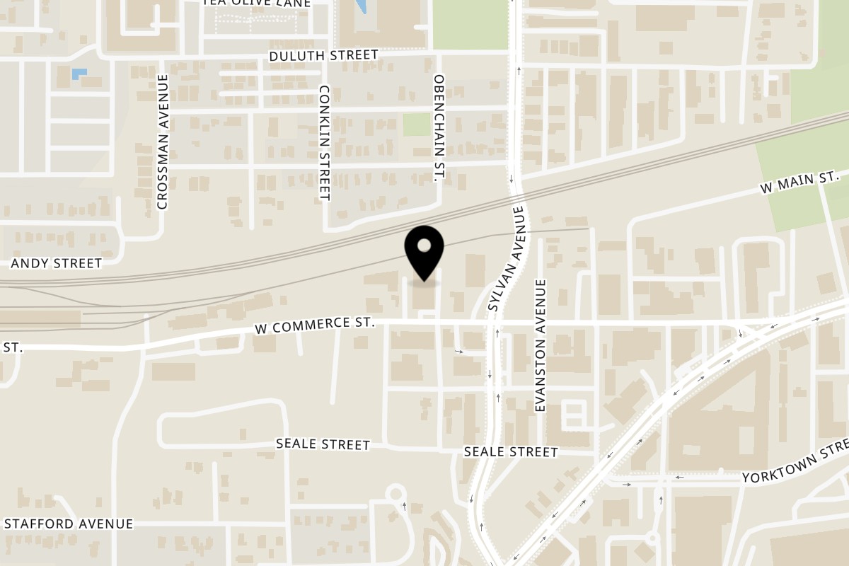 Map showing the location of Fit Factory Grill Dallas on 921 W Commerce St in Dallas